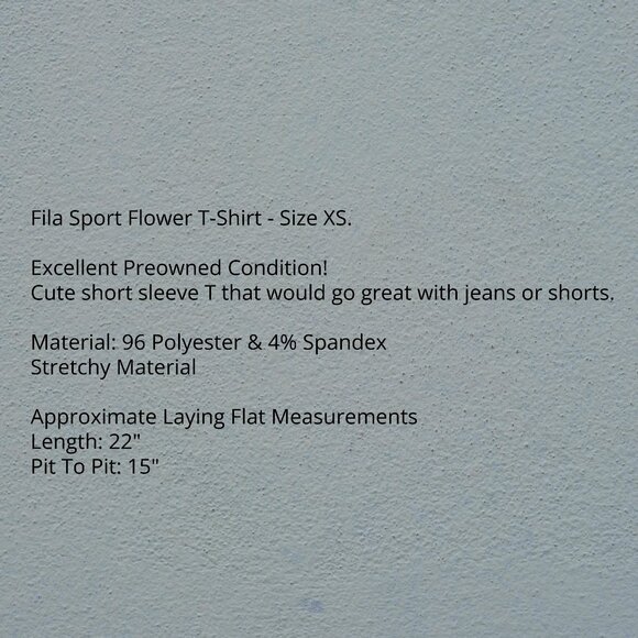 Fila Sport XS Flower T-Shirt - Picture 6 of 8